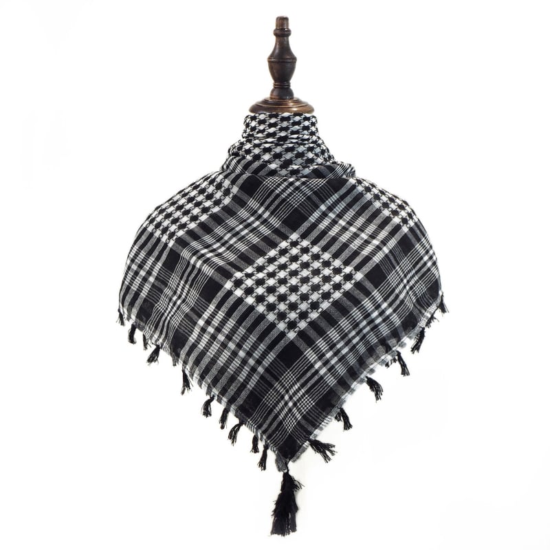 Arapski kvadratni šal s jacquard uzorkom houndstooth, warp-knit pleteni, 100% poliester, topao zimi