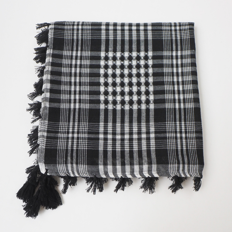 Arapski kvadratni šal s jacquard uzorkom houndstooth, warp-knit pleteni, 100% poliester, topao zimi