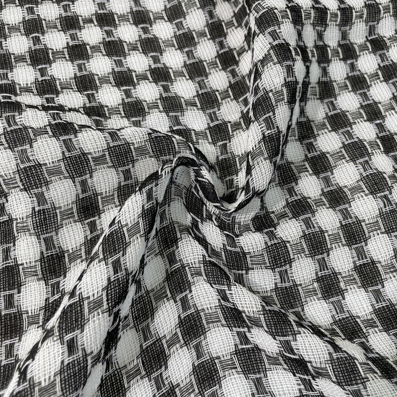 Arapski kvadratni šal s jacquard uzorkom houndstooth, warp-knit pleteni, 100% poliester, topao zimi