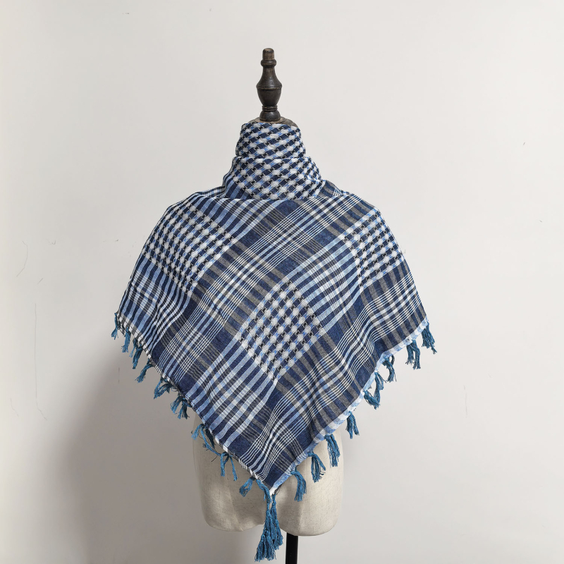 Arapski kvadratni šal s jacquard uzorkom houndstooth, warp-knit pleteni, 100% poliester, topao zimi