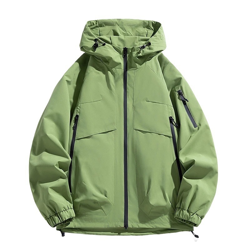 Ανδρικό soft shell μπουφάν, φαρδιά γραμμή, πολυεστερικό ύφασμα, μονόμπροστο κουμπί, πλαϊνές τσέπες