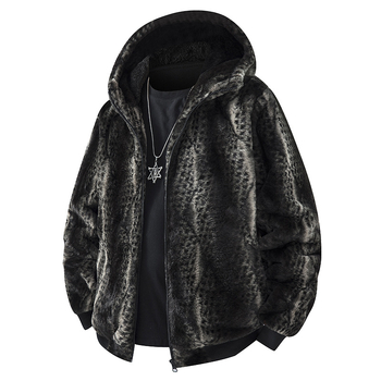 Muški Corduroy fleece kardigan jakna s kapuljacom, slobodan kroj, dugi rukav, 100% poliester