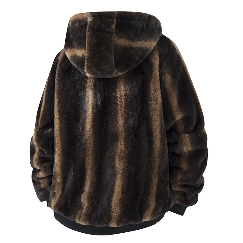 Muški Corduroy fleece kardigan jakna s kapuljacom, slobodan kroj, dugi rukav, 100% poliester