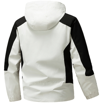 Geacă bărbătească pentru exterior: respirabilă, impermeabilă și rezistentă la vânt; închidere cu fermoar; fără guler; croială mulată