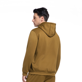 Pánska kapucňová bunda s fleecovou podšívkou, hrubá, voľný strih, zips vpredu, bočné vrecká, polyester