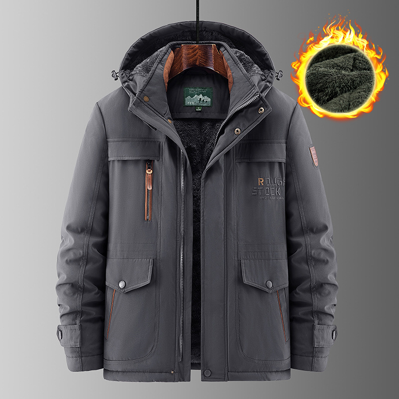 Férfi nylon dzseki – vízálló, szélálló, nedvesség-elvezető, középmagas hossz, állig érő gallér