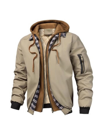 Férfi kapucnis dzseki vízálló, cipzárral, laza szabás