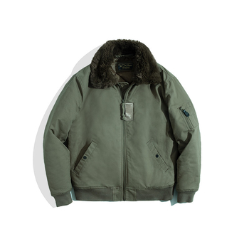 Vīriešu jaka retro militārā stilā ar revera apkakli, rāvējslēdzējs, biezs kokvilnas audums, 100% kokvilna