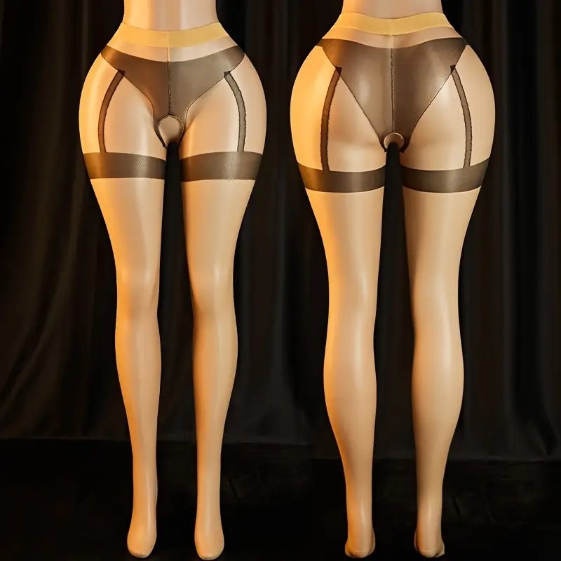Ženske najlon čarape s otvorenim preklopom, tanke, najlon