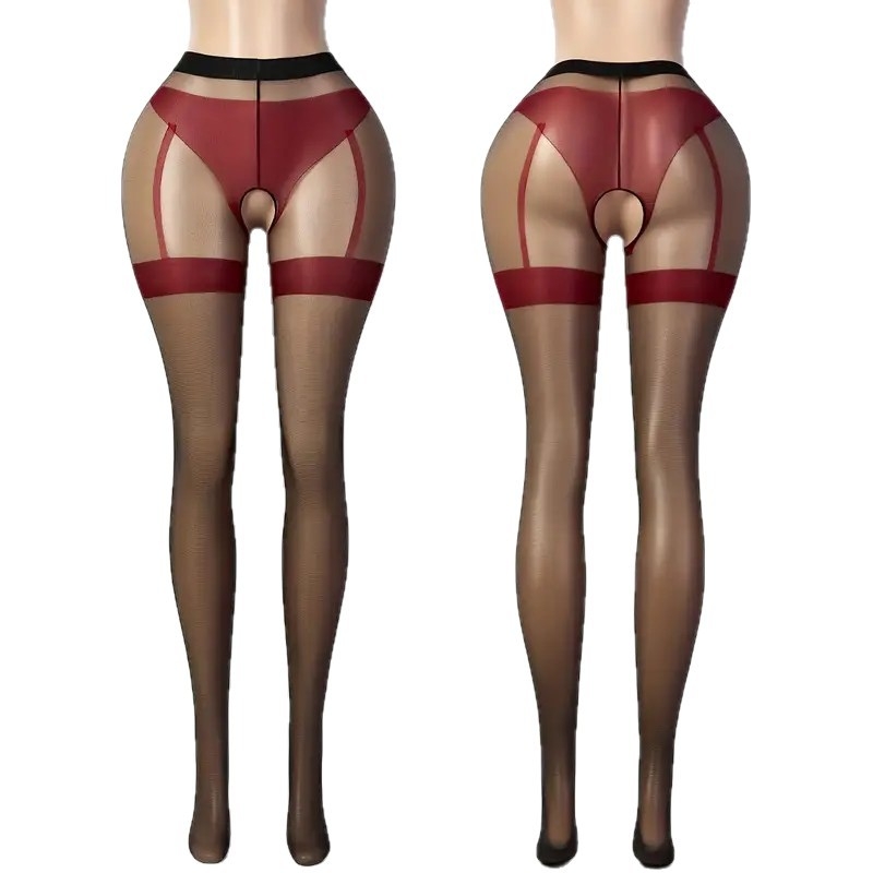 Ženske najlon čarape s otvorenim preklopom, tanke, najlon