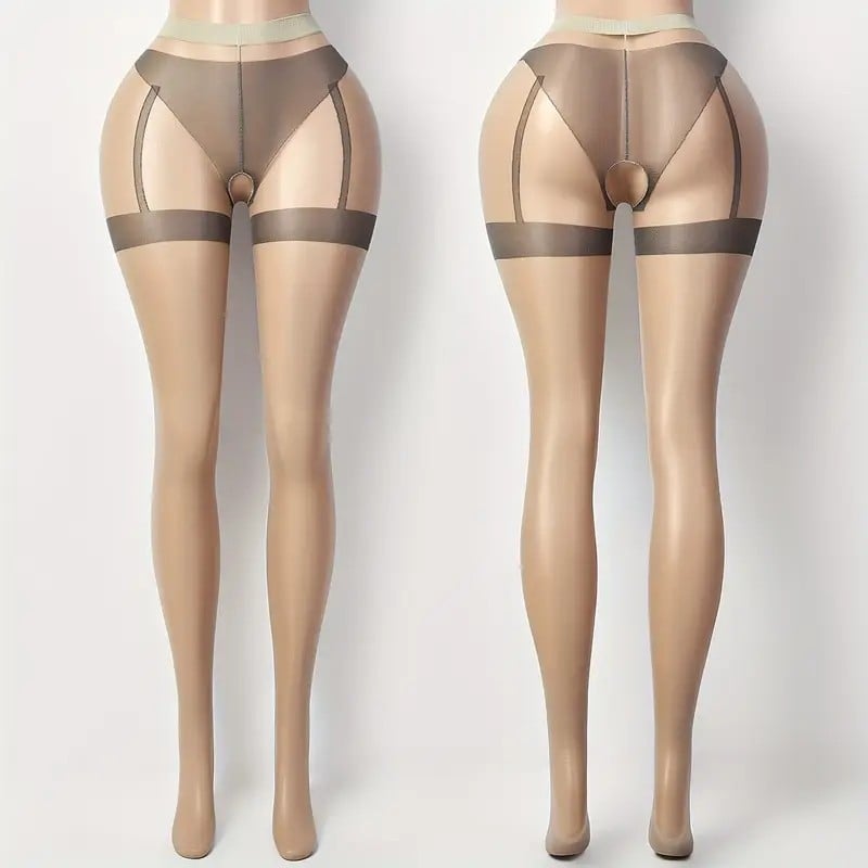 Ženske najlon čarape s otvorenim preklopom, tanke, najlon