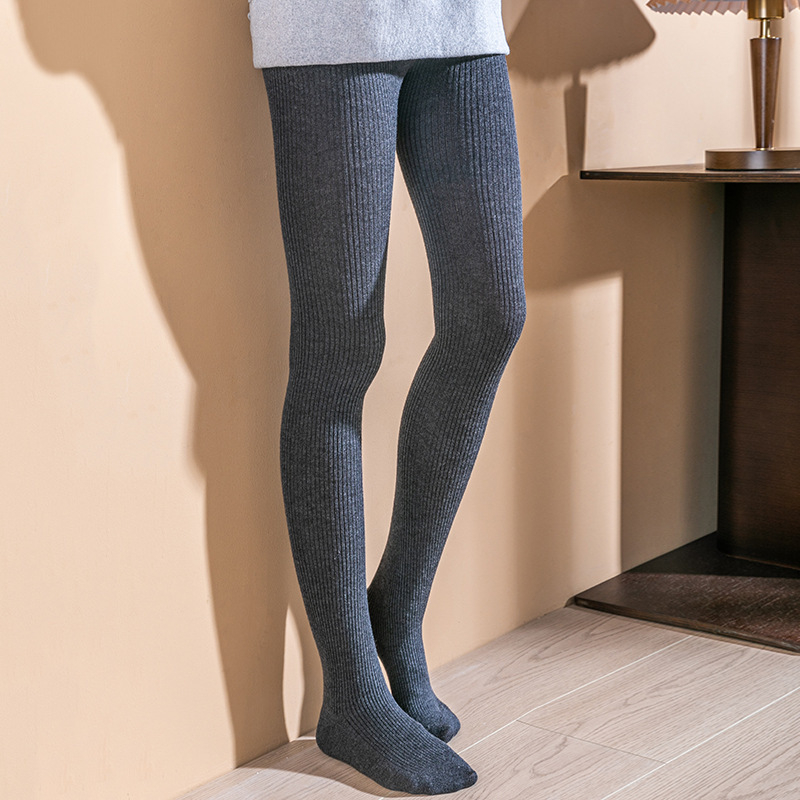 Вълнени колготки за есен-зима, корейски стил, средна плътност; състав 30-50% вълна; едноцветни; повдигане на седалището и топлина