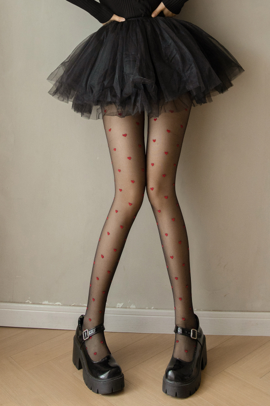 Ženske čarape, prozirne, 20D najlon, geometrijski i valovito točkasti uzorak, dugi tubus