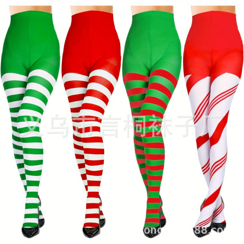 Χριστουγεννιάτικα καλσόν για πάρτι με μεσαίο πάχος, πολυεστερική σύνθεση 90–95%, σέξι στυλ