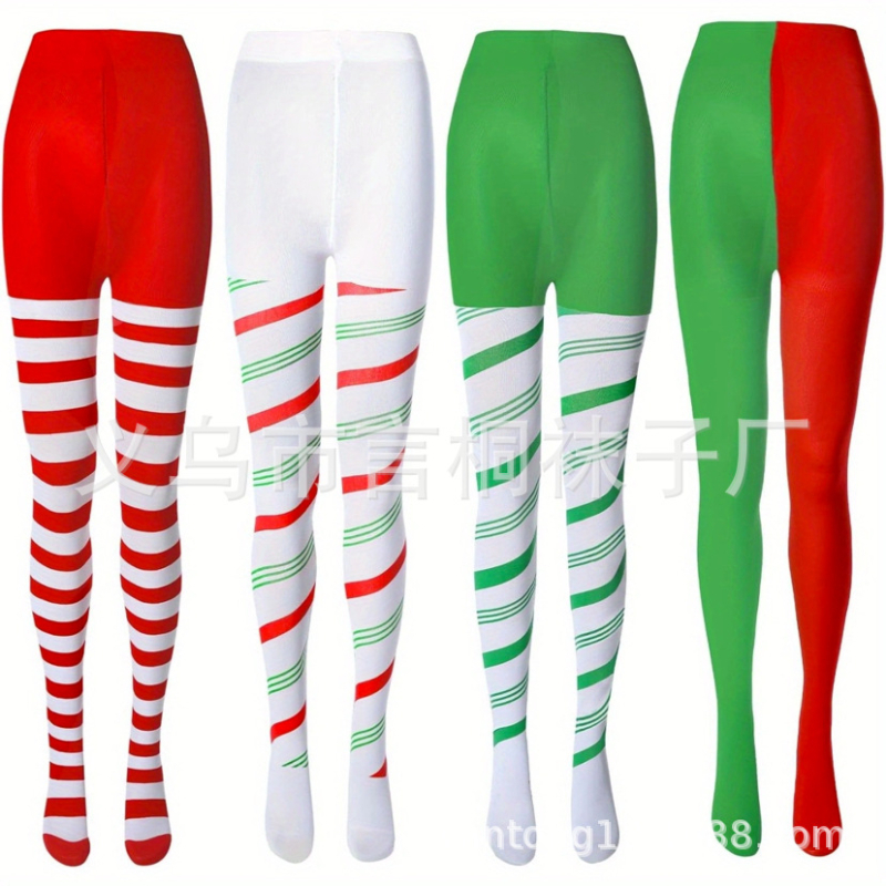 Χριστουγεννιάτικα καλσόν για πάρτι με μεσαίο πάχος, πολυεστερική σύνθεση 90–95%, σέξι στυλ