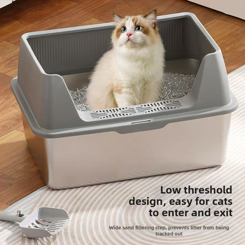 Κάδος άμμου γάτας από ανοξείδωτο ατσάλι, διπλής στρώσης, αδιάβροχος στα πιτσιλίσματα, με καπάκι, για πολλές γάτες