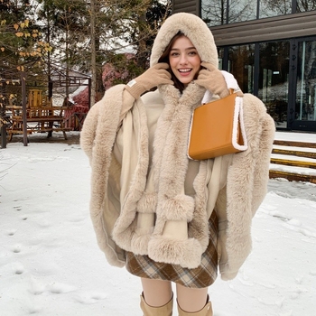 Πλεκτή κάπα-εσάρπα από ακρυλικό/ψεύτικη μαλλί, μονόχρωμο σχέδιο, πλέξη Jacquard, ζεστή για χειμώνα-φθινοπωρο-άνοιξη