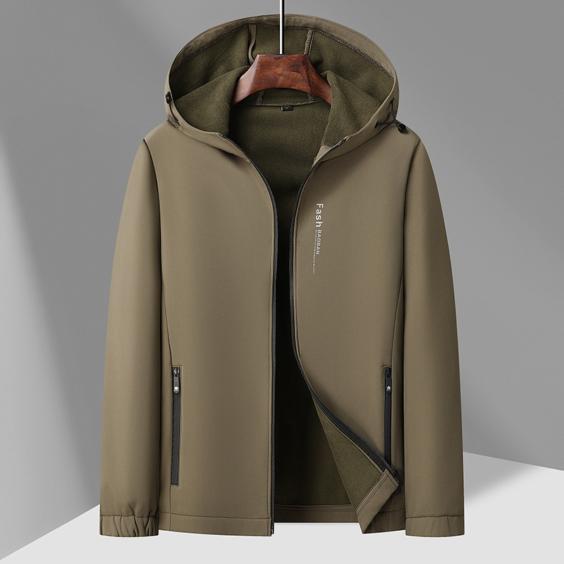 Kapucnis dzseki fleece béléssel, vastag és meleg, cipzáras záródás, álló gallér, külső poliészter