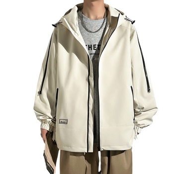 Vīriešu jaka ar kapuci, rāvējslēdzējs, brīvs piegriezums, ziemas sezona, plus izmērs