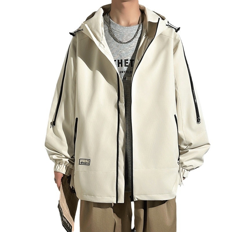 Vīriešu jaka ar kapuci, rāvējslēdzējs, brīvs piegriezums, ziemas sezona, plus izmērs