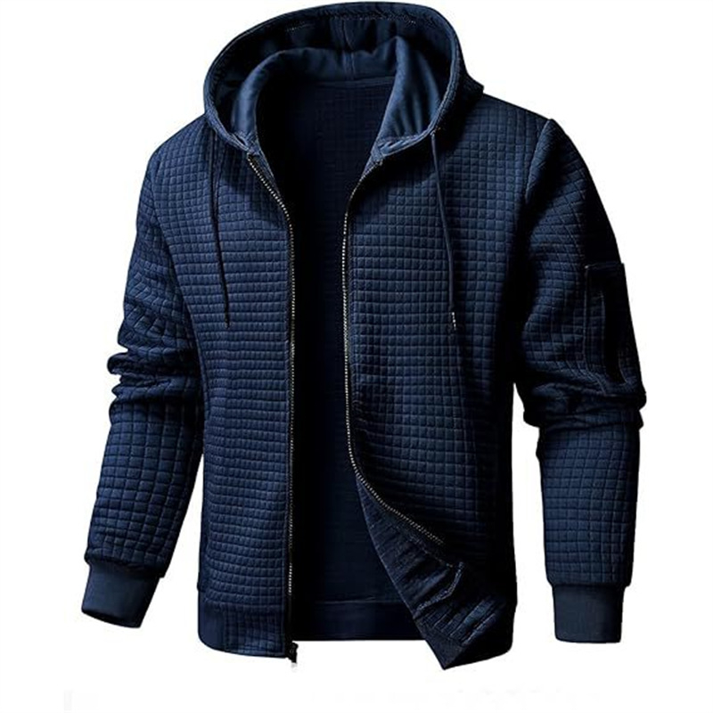 Pánska ľahká mikinová bunda s kapucňou, odvádza vlhkosť, bavlna-polyester, kórejský štýl, voľný strih