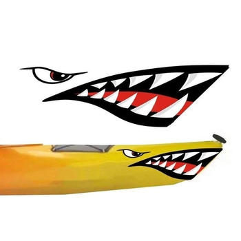 Miaokas PET Shark Mouth auto naljepnica – prilagodljiva, dizajn morsko-psa s zubima, montaža usisnom čašicom