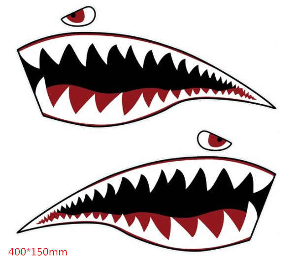 Miaokas PET Shark Mouth auto naljepnica – prilagodljiva, dizajn morsko-psa s zubima, montaža usisnom čašicom
