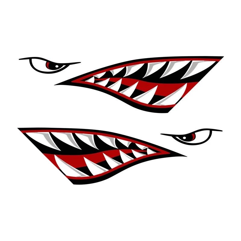 Miaokas PET Shark Mouth auto naljepnica – prilagodljiva, dizajn morsko-psa s zubima, montaža usisnom čašicom