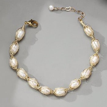 Bakrena geometrijska narukvica za žene, elektroplatirana, jednostavan stil