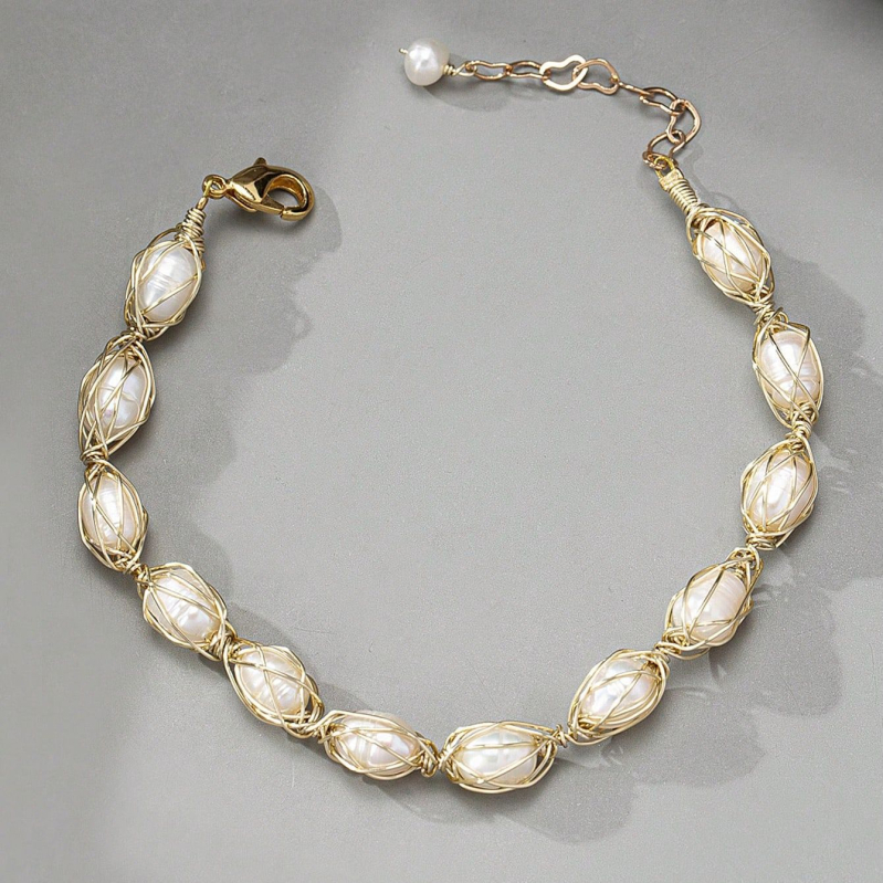 Bakrena geometrijska narukvica za žene, elektroplatirana, jednostavan stil