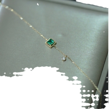 Karkötő — S925 sterling ezüst, 14K aranyozás, gyémánt díszítés, geometriai dizájn, japán-koreai ihletésű nőknek