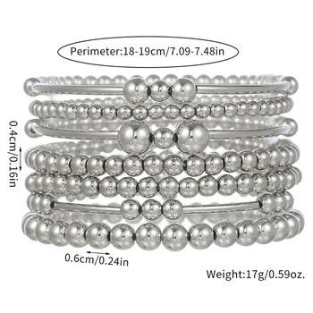 Uniszex kézzel készített geometriai mintázatú gyöngy karkötő szett gyöngyházhéj gyöngyökkel