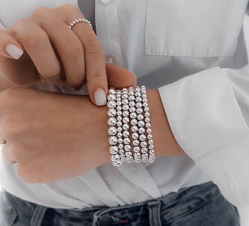 Uniszex kézzel készített geometriai mintázatú gyöngy karkötő szett gyöngyházhéj gyöngyökkel