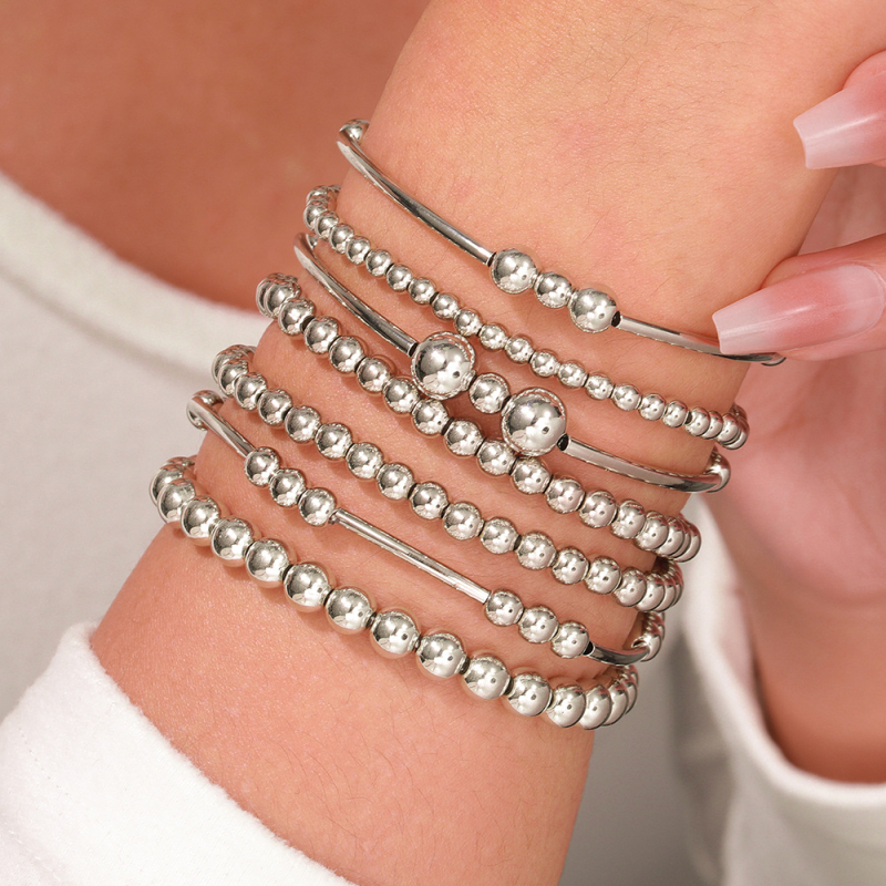 Uniszex kézzel készített geometriai mintázatú gyöngy karkötő szett gyöngyházhéj gyöngyökkel