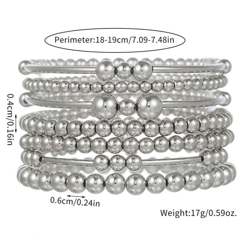 Uniszex kézzel készített geometriai mintázatú gyöngy karkötő szett gyöngyházhéj gyöngyökkel