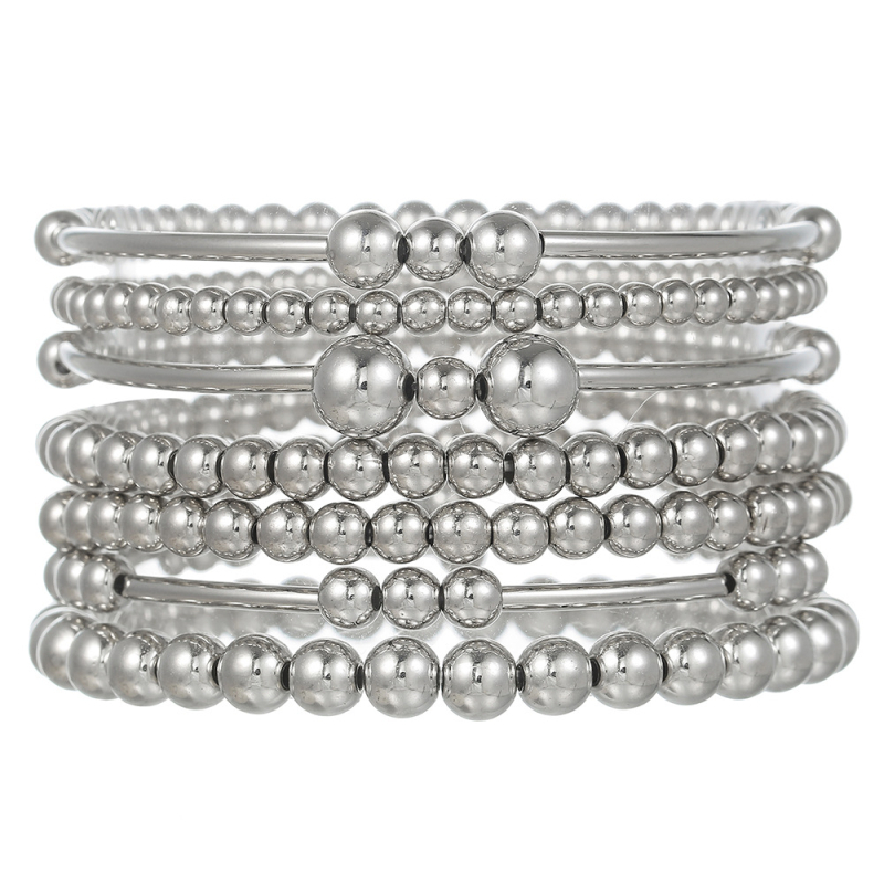 Uniszex kézzel készített geometriai mintázatú gyöngy karkötő szett gyöngyházhéj gyöngyökkel