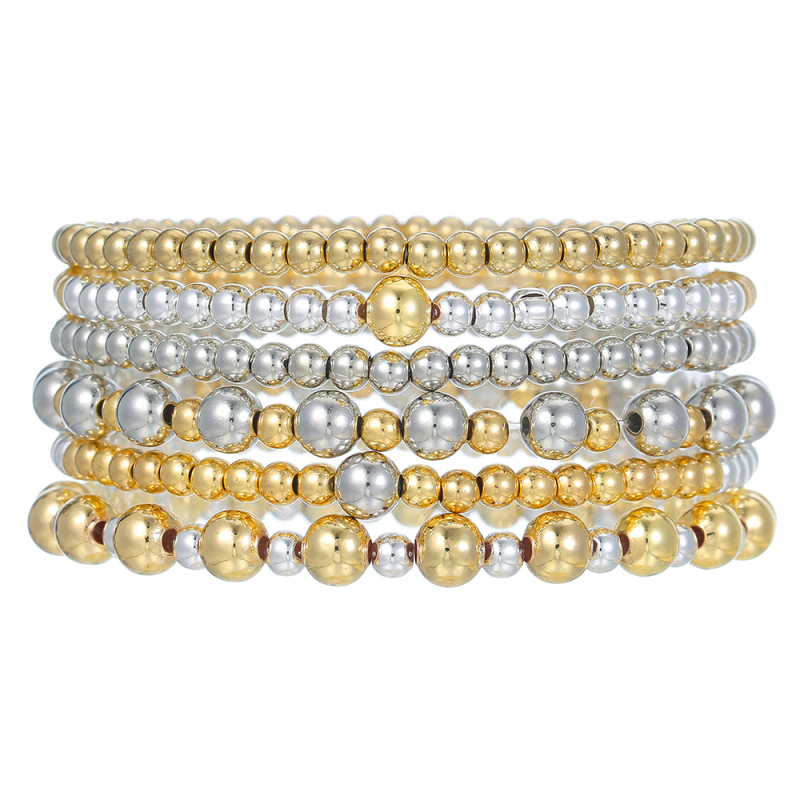 Uniszex kézzel készített geometriai mintázatú gyöngy karkötő szett gyöngyházhéj gyöngyökkel