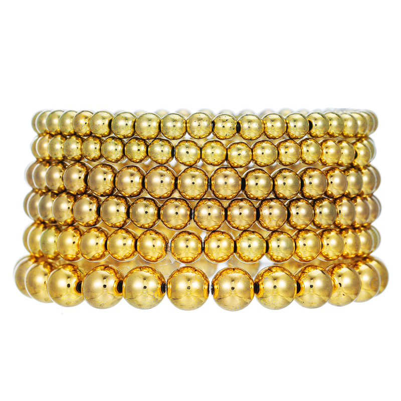 Uniszex kézzel készített geometriai mintázatú gyöngy karkötő szett gyöngyházhéj gyöngyökkel