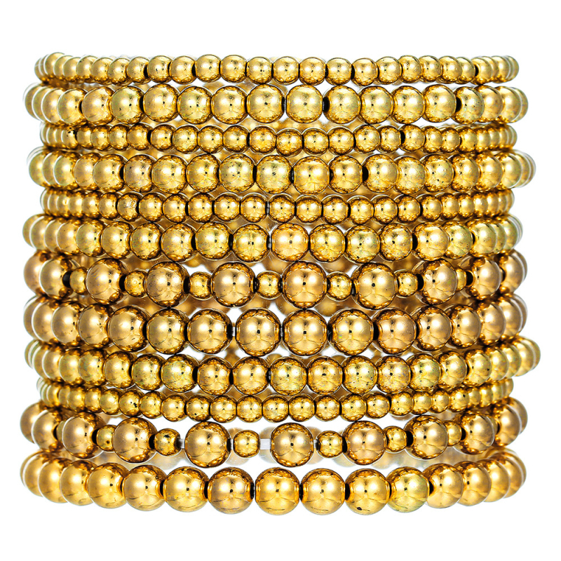 Uniszex kézzel készített geometriai mintázatú gyöngy karkötő szett gyöngyházhéj gyöngyökkel