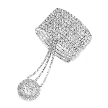 Prstenasta narukvica s višeslojnim kristalima za žene – za latino, ballroom i belly dance, dijamantni završetak