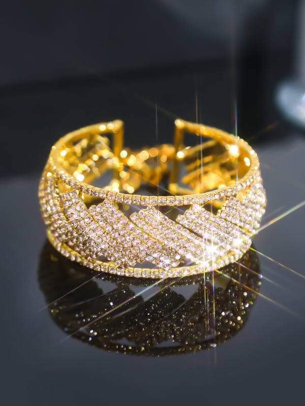 Prstenasta narukvica s višeslojnim kristalima za žene – za latino, ballroom i belly dance, dijamantni završetak