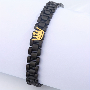 Brățară în formă de coroană din oțel inoxidabil – unisex, design original minimalist