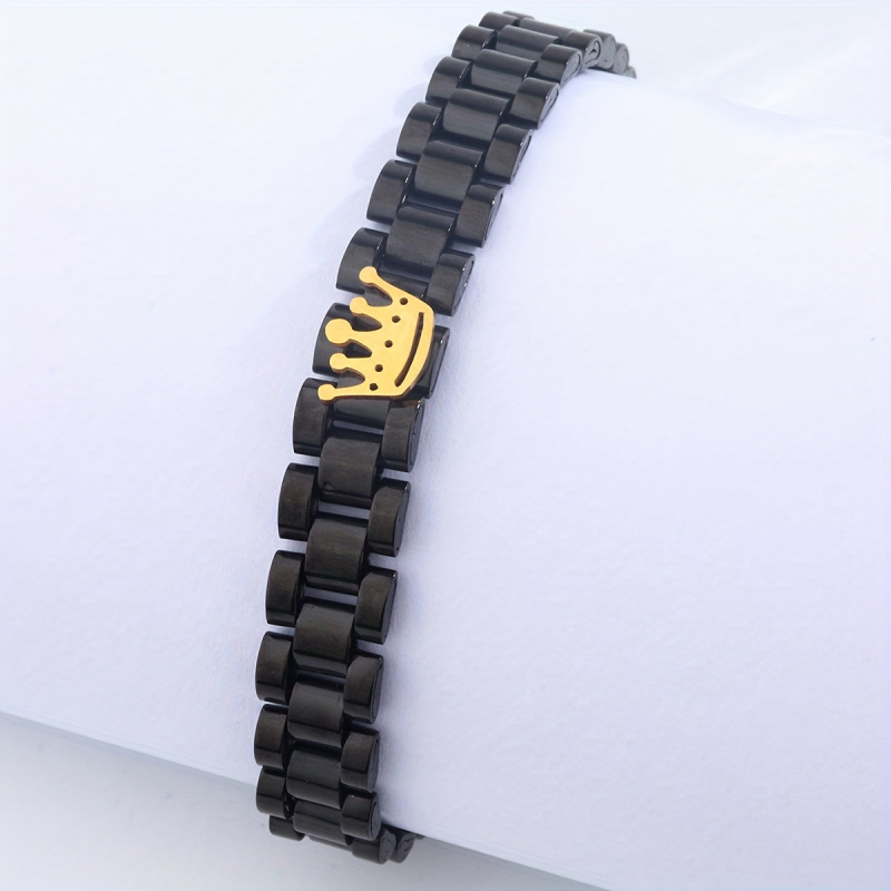 Brățară în formă de coroană din oțel inoxidabil – unisex, design original minimalist