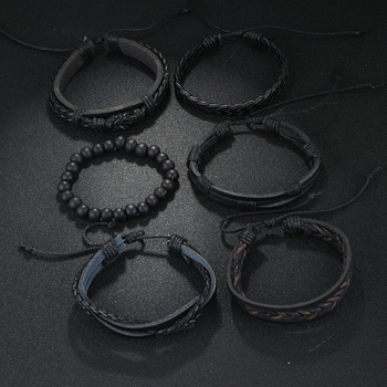 Narukvica - DIY 6-dijelni pleteni Cortex set - Unisex geometrijski stil - Huan Ming, Zhejiang