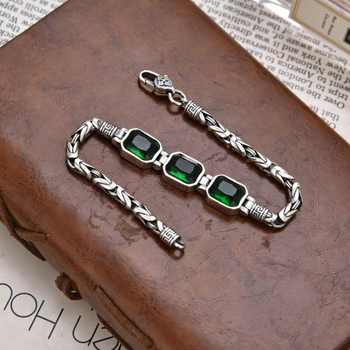 Narukvica od srebra 925, unisex zvjezdasti oblik, četvrtasti dijamantni elementi, drevni književni retro stil