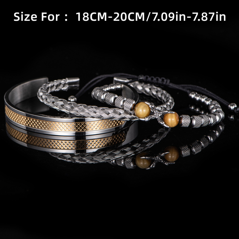 Morooki Set de brățări pentru bărbați din oțel titan, cu motife Dragon Claw și Eagle Claw, design original