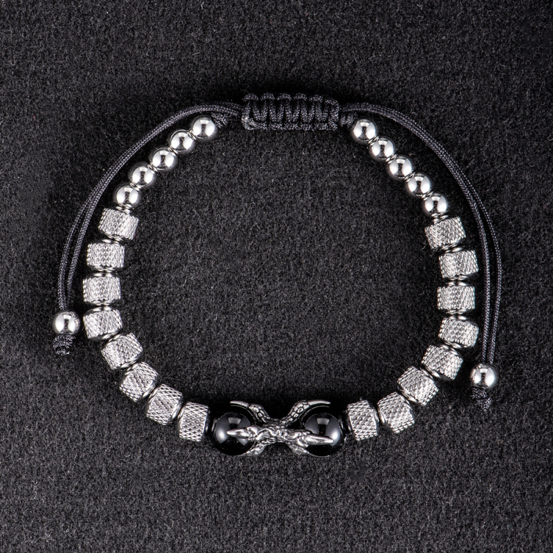 Morooki Set de brățări pentru bărbați din oțel titan, cu motife Dragon Claw și Eagle Claw, design original