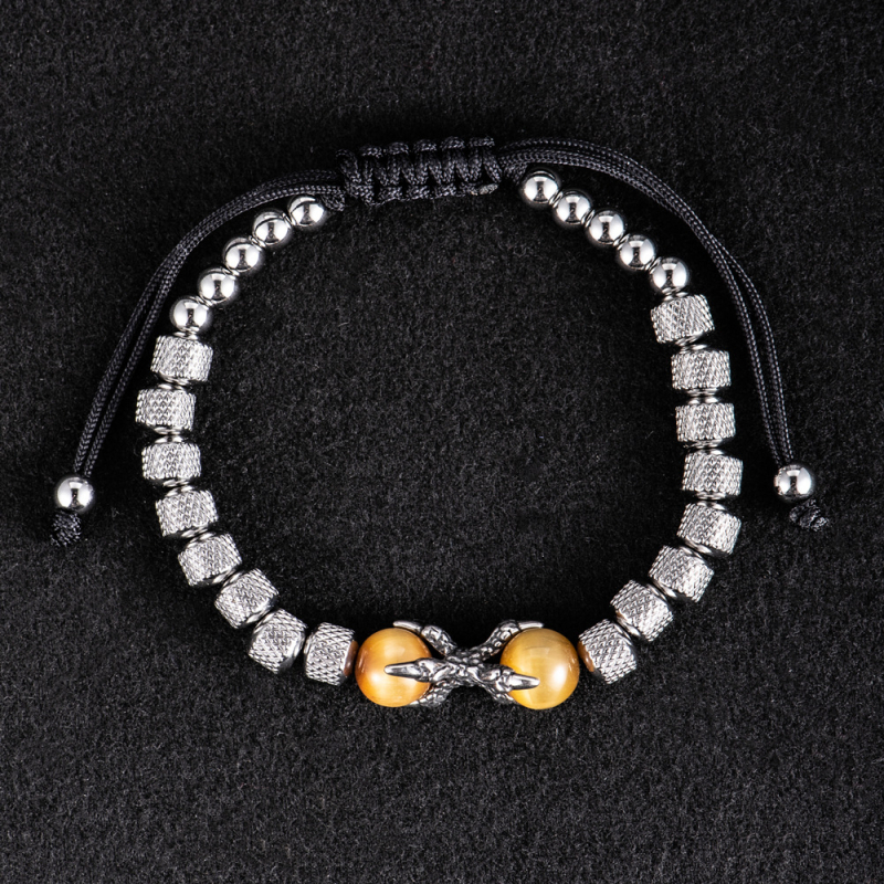 Morooki Set de brățări pentru bărbați din oțel titan, cu motife Dragon Claw și Eagle Claw, design original