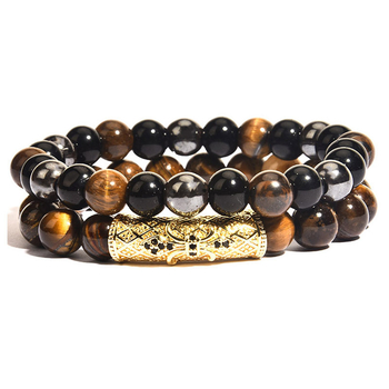 Unisex narukvica s oblikom krune od agat, mikropavé