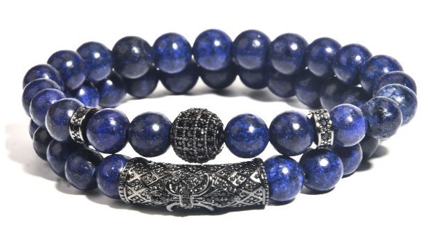 Unisex narukvica s oblikom krune od agat, mikropavé